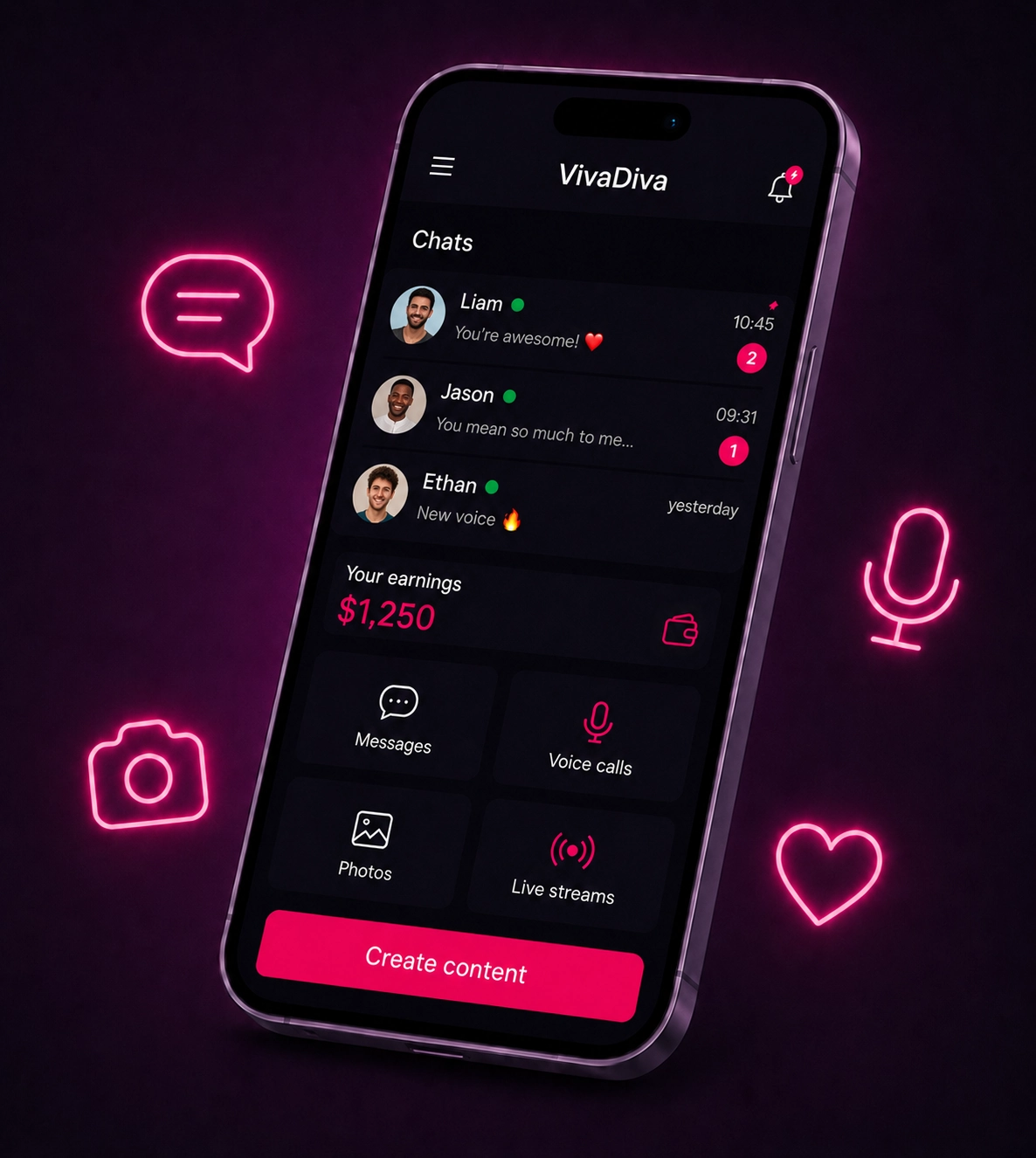 Telefon aplicatie vivadiva